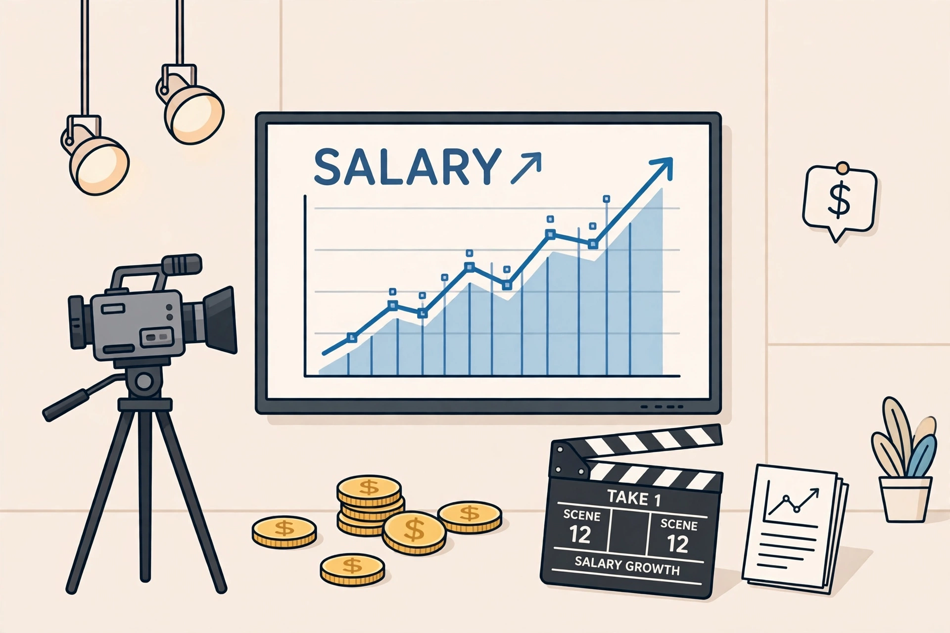 Johnny Galecki net worth - original TV studio illustration with salary chart