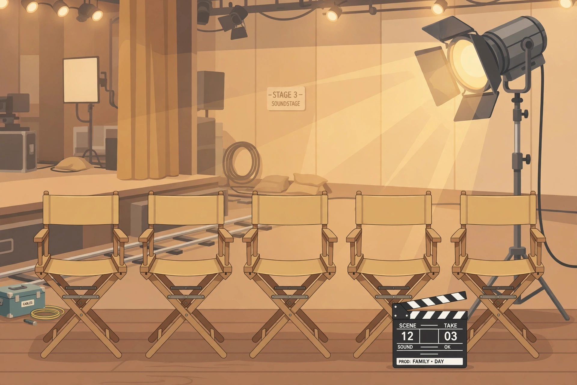 Big Bang Theory pay cut — original soundstage chairs illustration