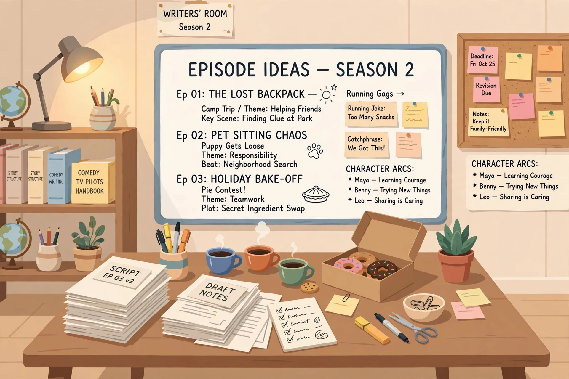 Big Bang Theory pay cut — original writers' room illustration